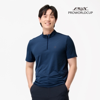 남성 반팔 집업티|로얄블루